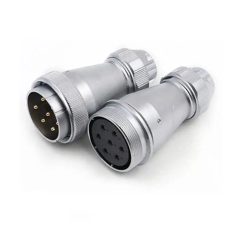 WF48/7 pin Straight Male Plug Female Socket TE+ZE Docking Aviation Waterproof Circular Connector