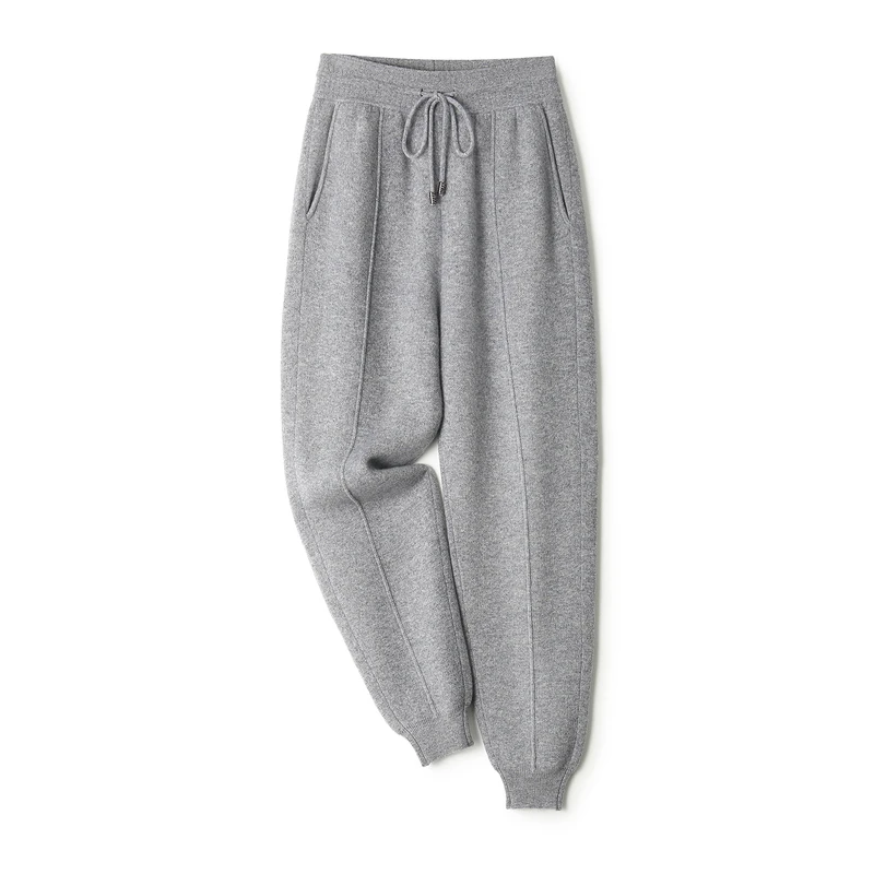 

CHICUU осенне-зимние мужские спортивные брюки-карандаш из плотной шерсти, вязаные брюки из 100% мериносовой шерсти, мягкие удобные кашемировые брюки