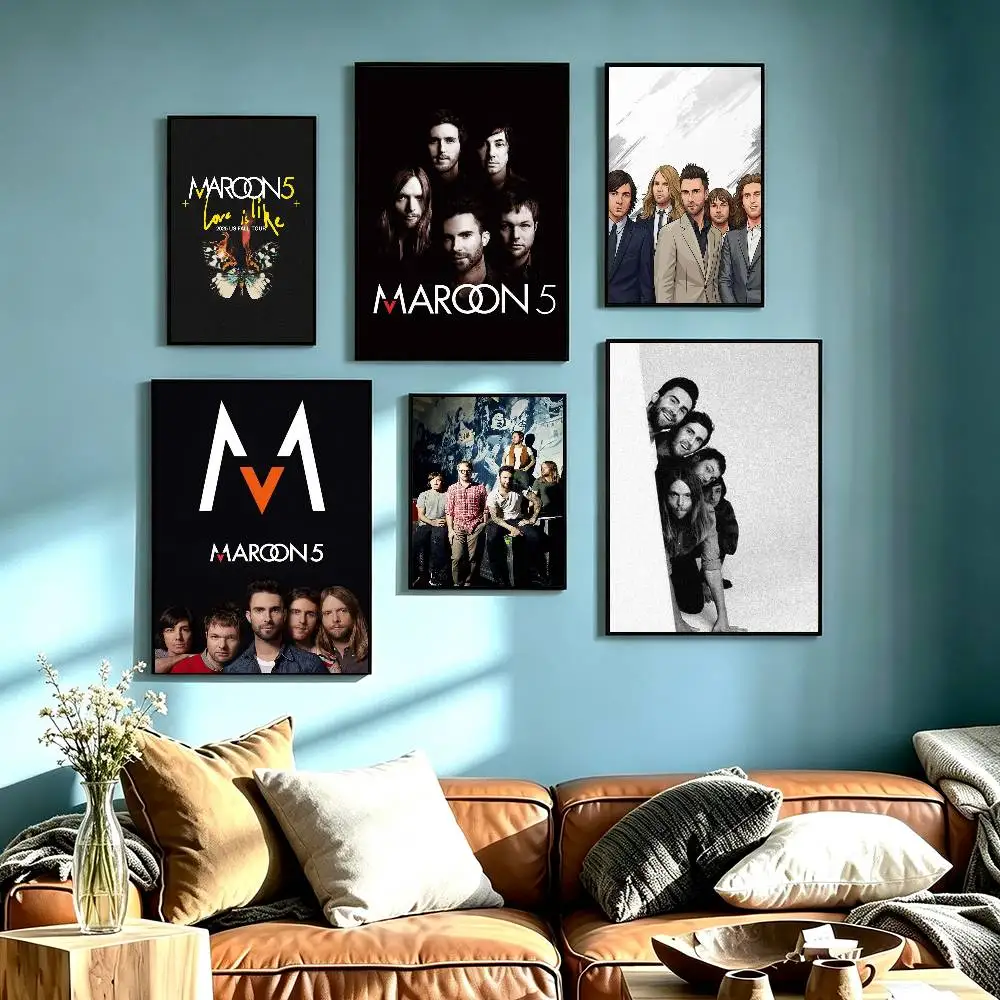 Hot Rock Band M-Maroon 5 Poster High Quality Dorm Living Room Aesthetic Wall Decoration Painting Stickers Gift