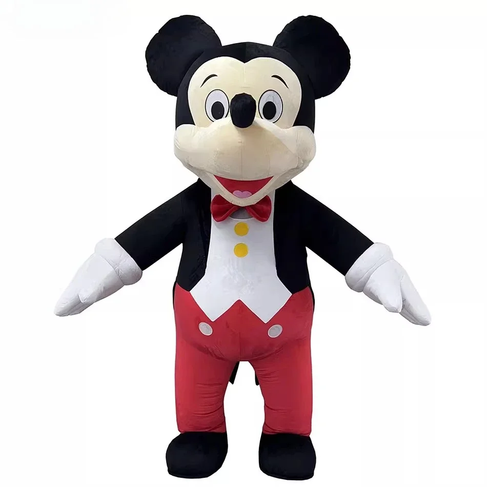 MINISO ديزني العملاق نفخ ميكي وميني ماوس زي التميمة المشي ملابس دمى حفلة عيد الميلاد لا بطارية