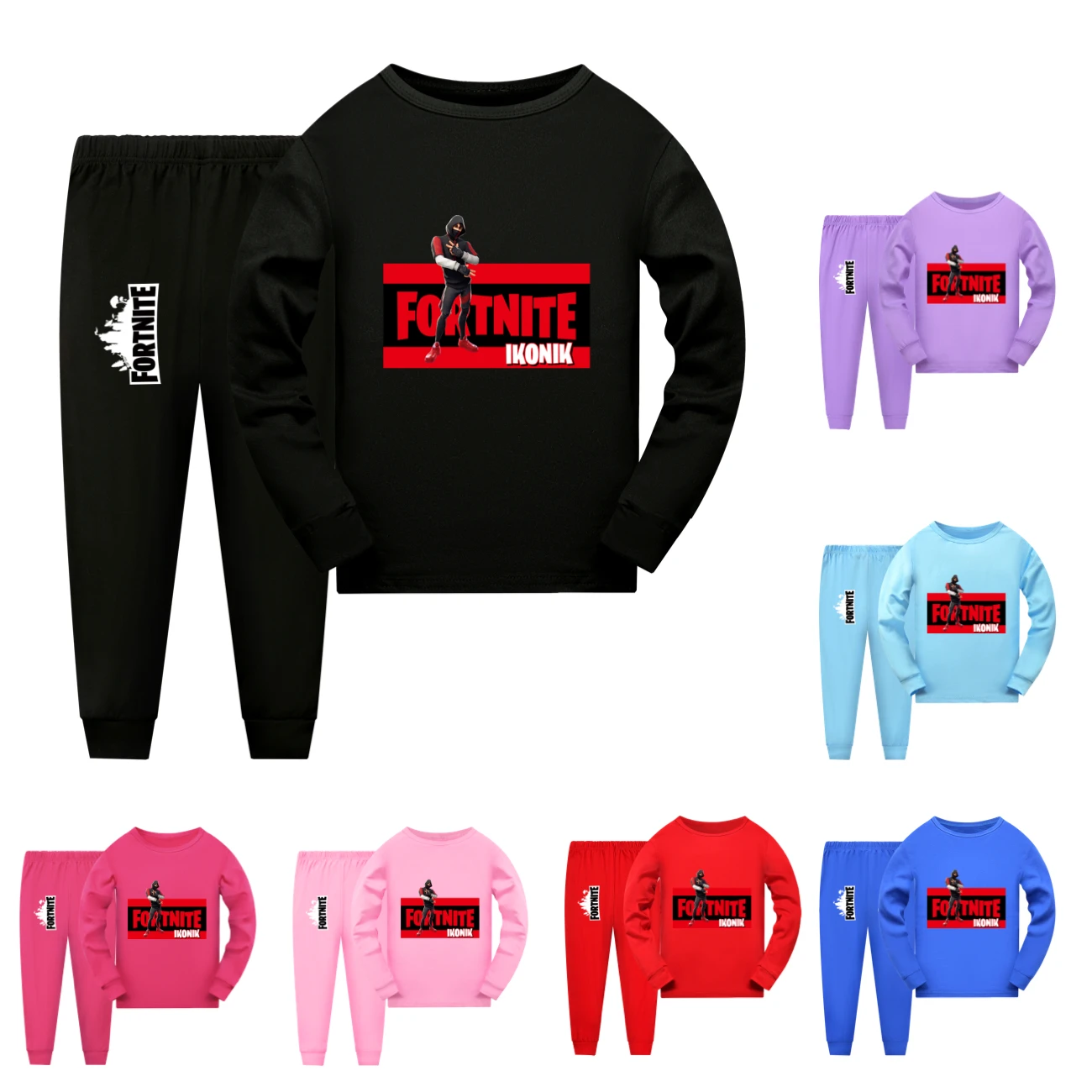 Ropa de Fortnite para niños, conjuntos de pijamas de otoño, camisetas de manga larga para niñas, pantalones, conjunto de 2 piezas, ropa de dormir diaria para adolescentes, 986