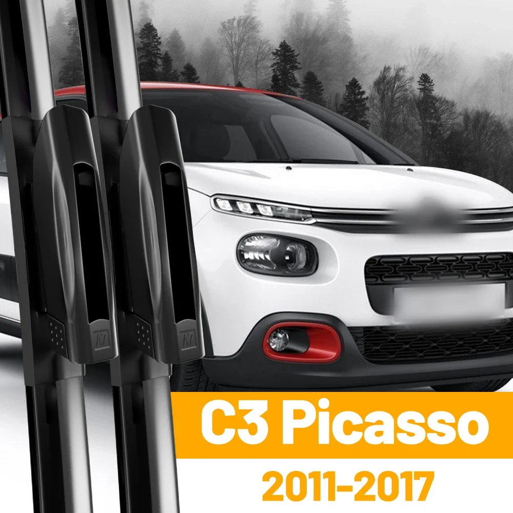 

Wiper Front Wiper Blades For Citroen C3 Picasso 2011 - 2017 Windshield Windscreen Window Rain Brushes 24"+16" Accessories
