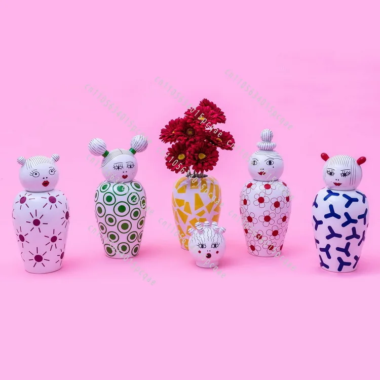 Ceramic Vase Flower Pot, Anti-Drop Five Continents Doll Design, Nordic Home Desktop Ornament, 2026