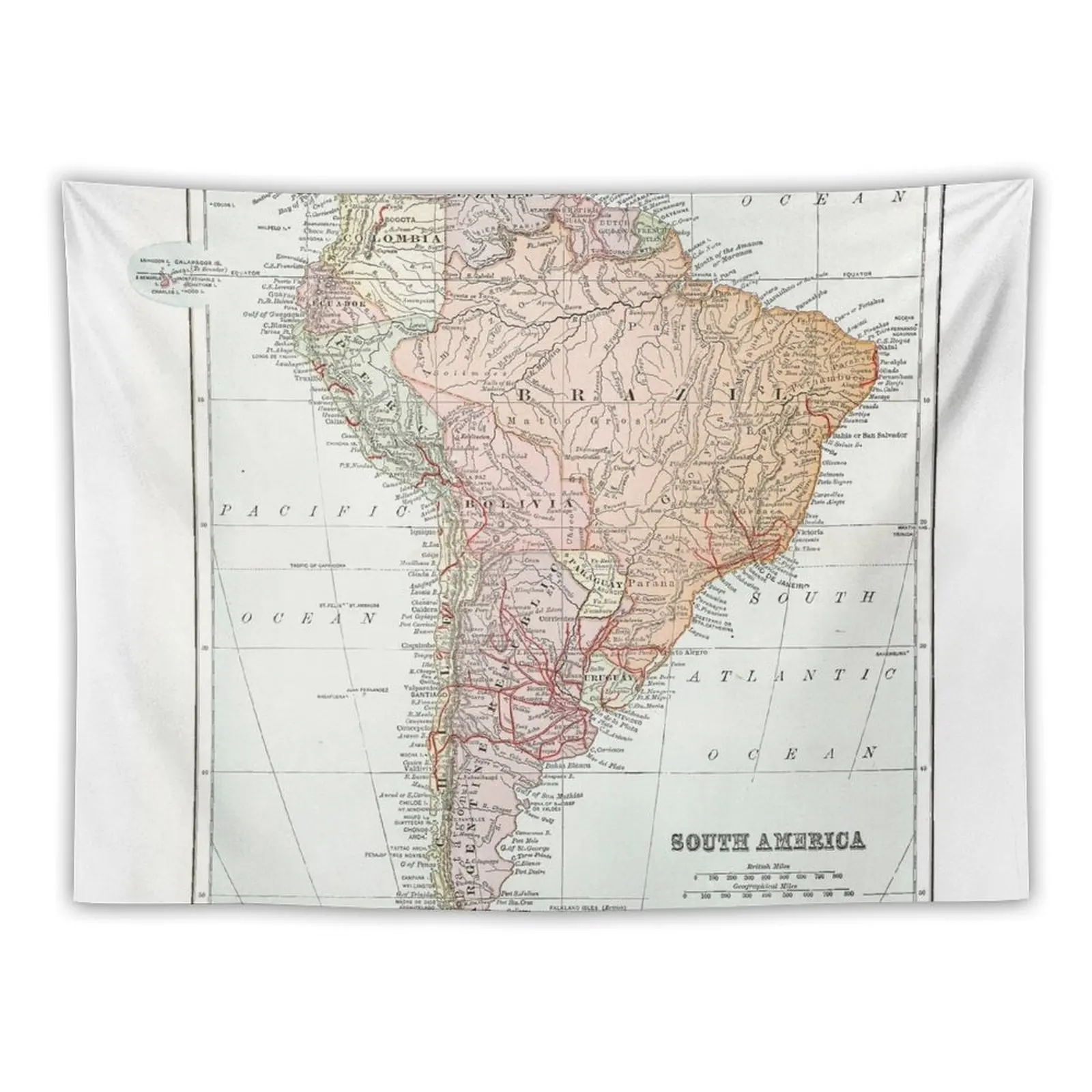 

Vintage Map of South America Tapestry Room Decoration Accessories Decorative Wall Carpet Wall Tapestry