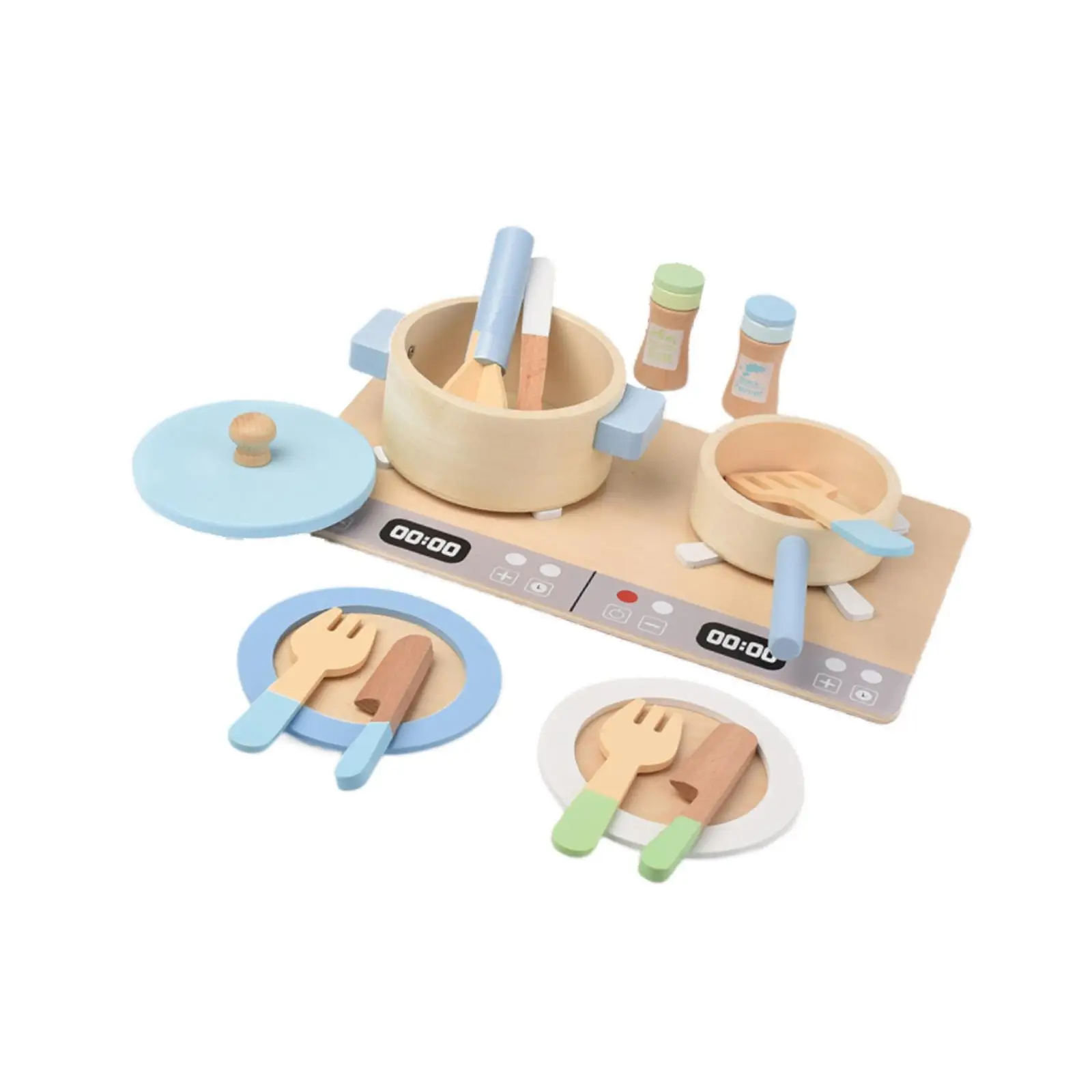 Simulazione in miniatura cucina giocattolo cucina padella Playset simulazione prescolare bambini finta gioca giocattolo in legno regalo modello fai da te