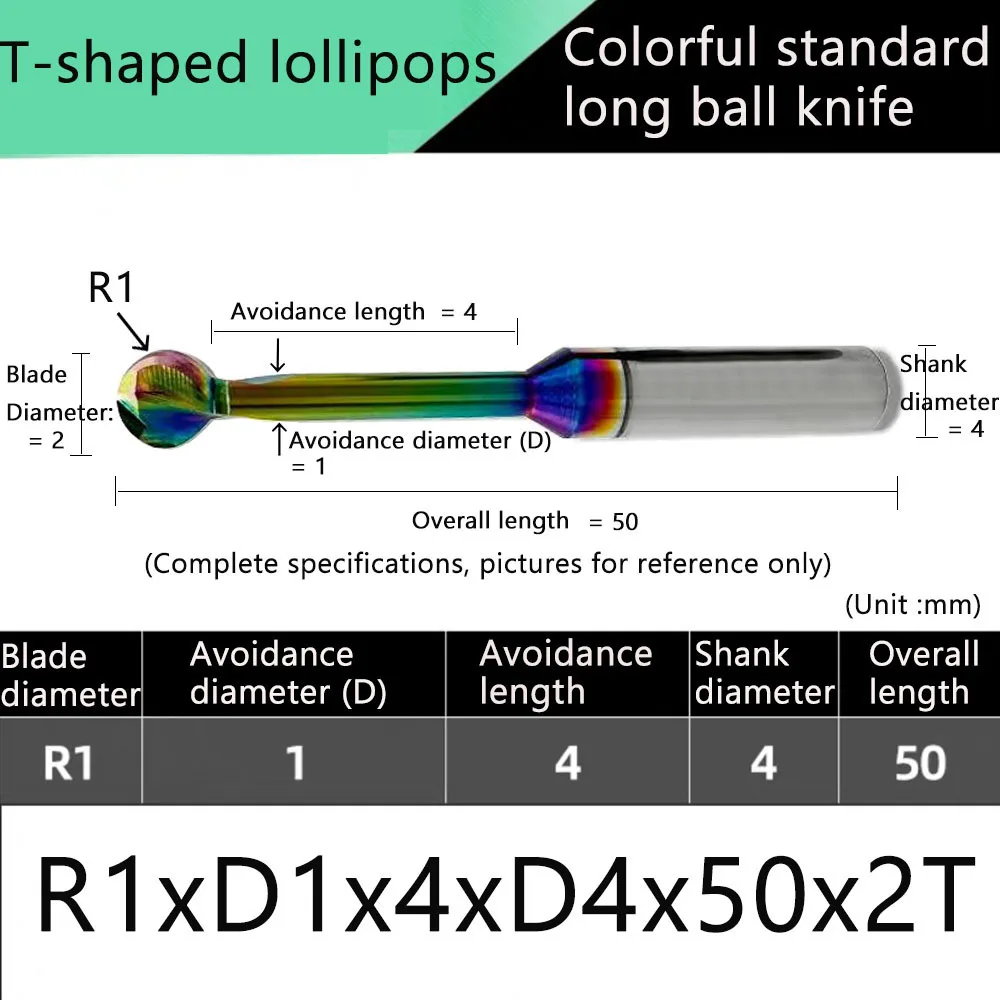 Ball T-shaped Arch Milling Cutter Lollipop End Mill ball t slot endmill Solid Carbide R0.75/R1/R2/R3/R5R6-R10 For Steel Aluminum