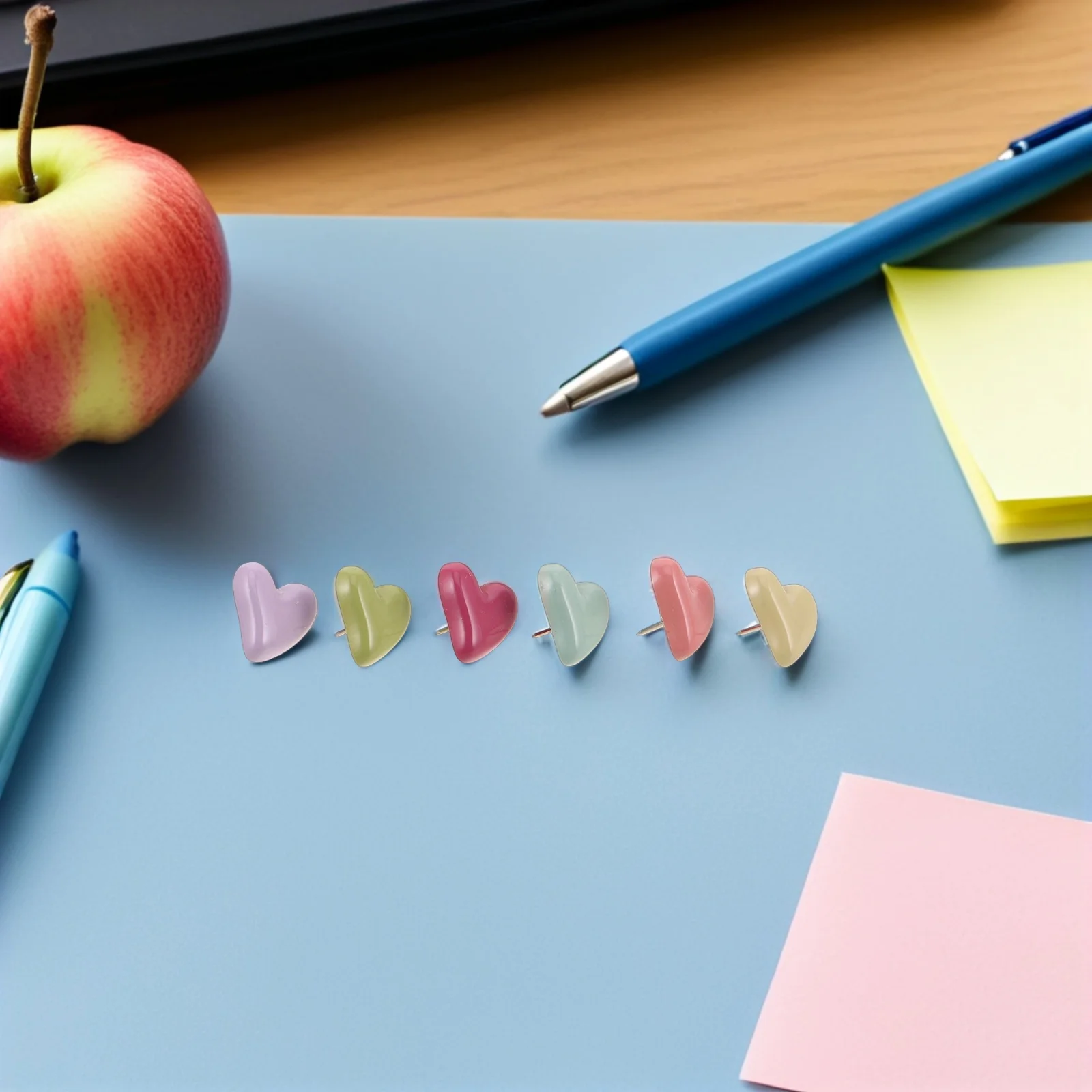 58 Buah Peniti Hati Dekoratif untuk Papan Gabus, Pastel, Rumah, Kantor, Dinding Foto, Kerajinan DIY, Peniti Lembut