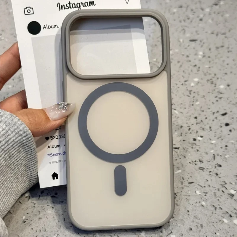 

Luxury Matte Soft Bumper Hybrid Case for iPhone 17 Pro Max 16 14 1513 12 11 Color Contrast For Magsafe Magnetic Armor Skin Cover