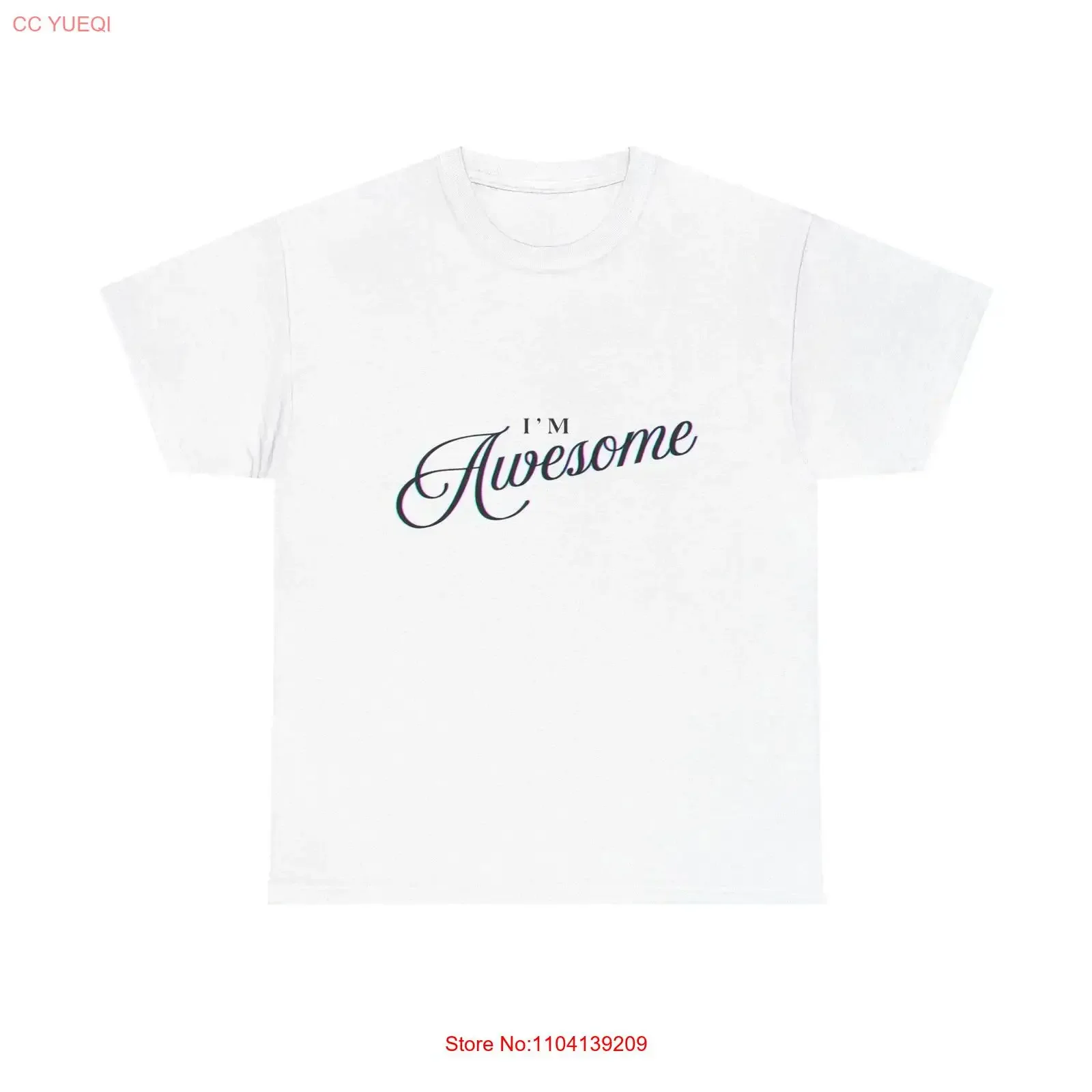 T-shirt en coton épais « I'm Awesome » – Amusant, motivant, pour amis, tenue décontractée, estime de soi, anniversaire, vintage, effet délavé
