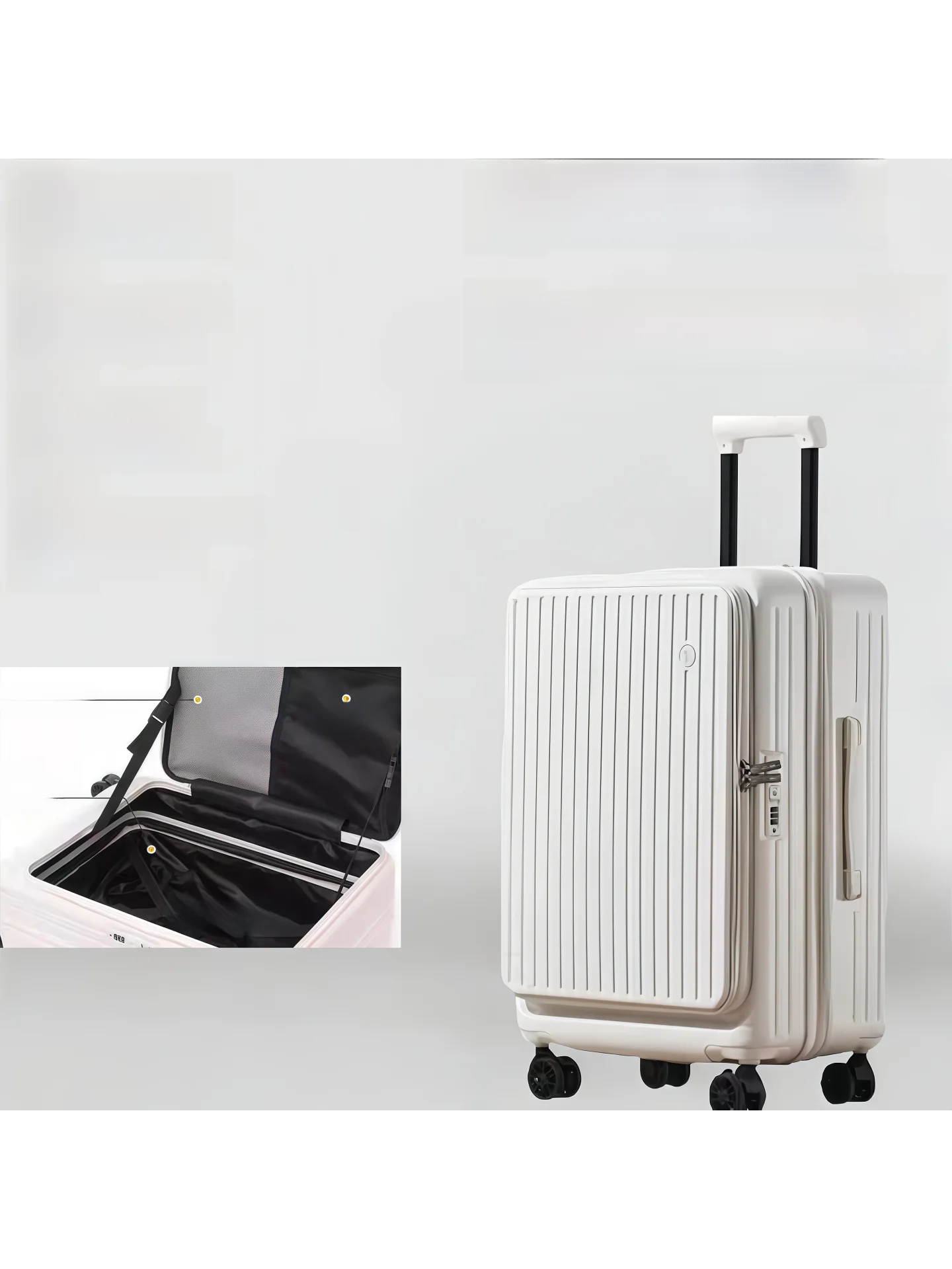 

Expandable Lage Side Open Suitcase Ultra Large Capaci Silent 20 Inch Carry-On Flip Cover Pull Rod Bag Women's PC Travel ...