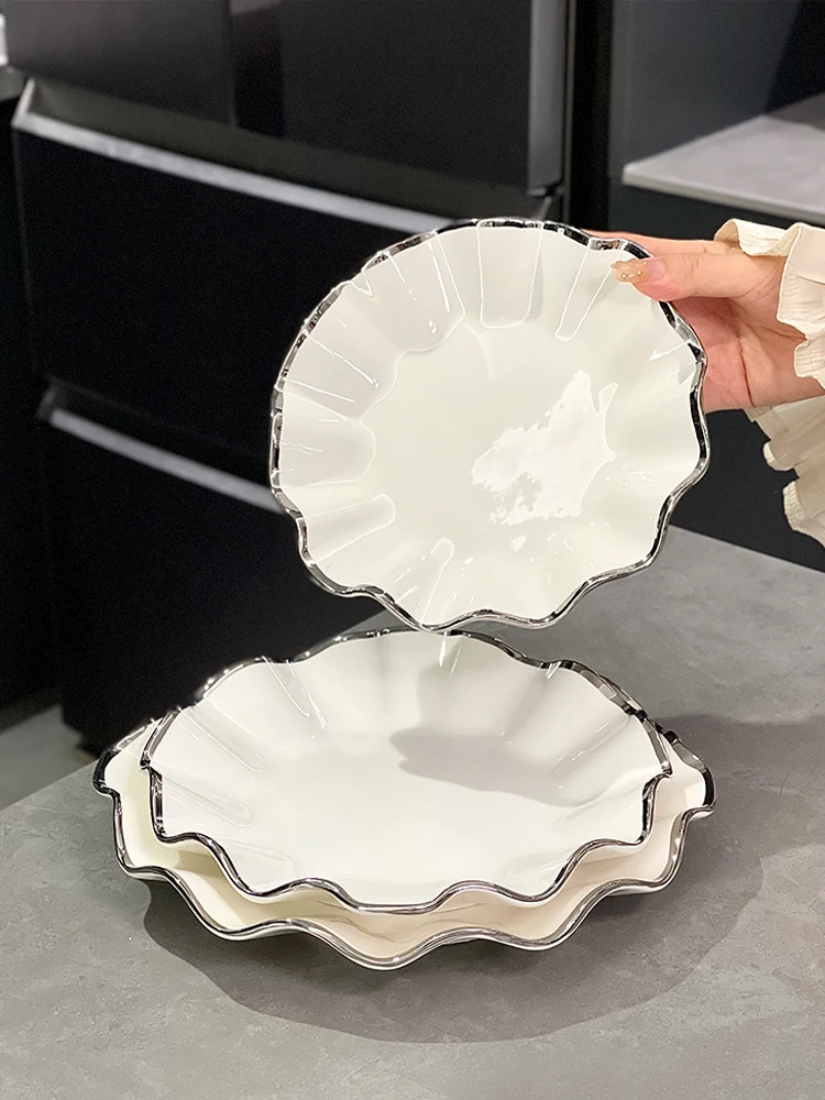 Plato de Cena Creativo Cerc Di, Plato para Dumplings, Plato para Rollitos Primavera, Plato para Comida Occidental, Plato para Desayuno