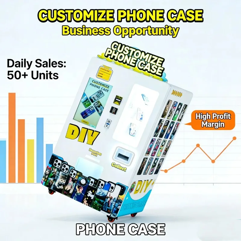 Luxury Phone Case Vending Machine Tempered Glass Window Elegant Appearance Premium Custom Equipment