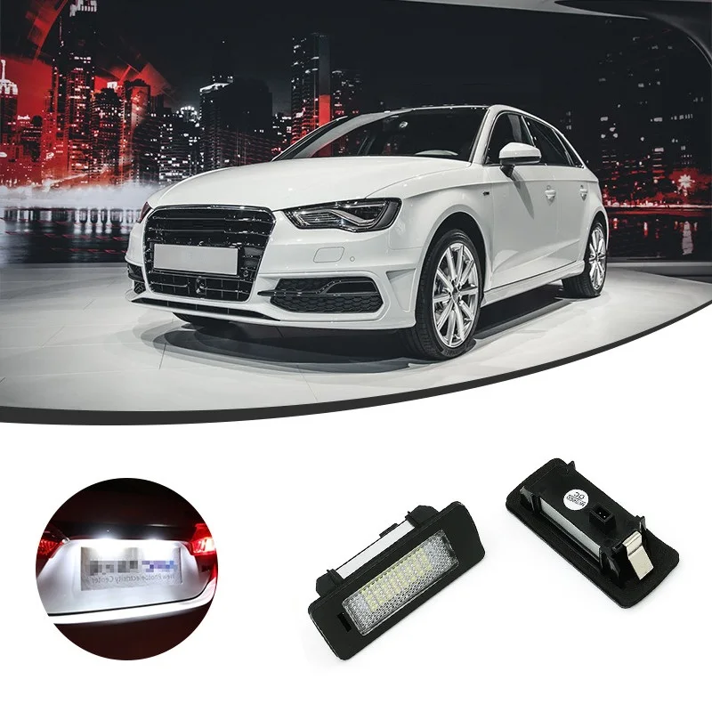 

2Pcs LED Car License Plate Lamp 8T0943021 Accessories For Audi A4 (B8) 4-door sedan/5-door Avant S4 (B8) A5 / S5 Q5 TT / TT RS