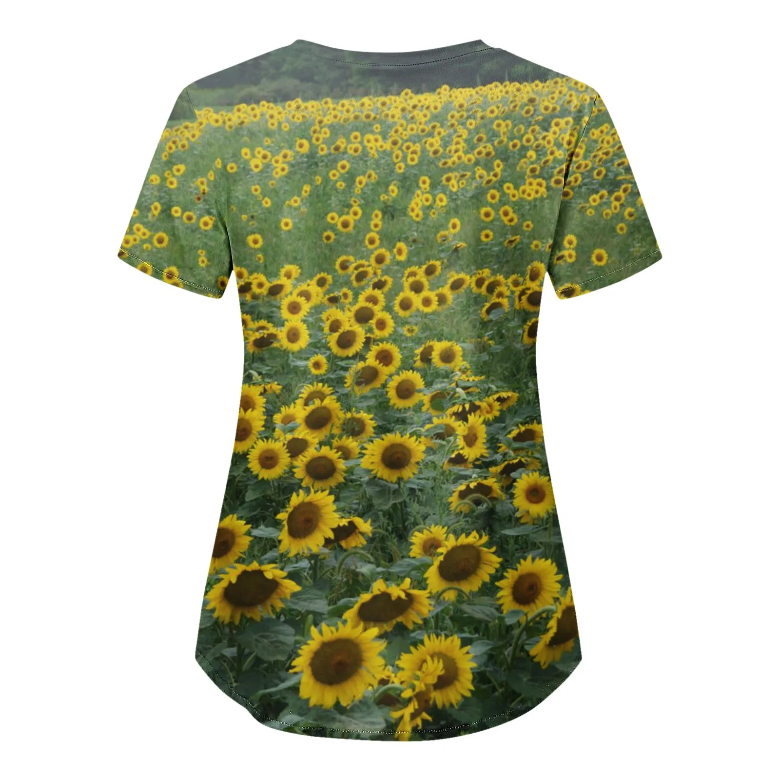 Sunflowers Surgical Uniforms Woman Scrub Tops Medical Nurse Beauty Salon Workwear Clinical Scrubs Top Nursing uniform medyczny