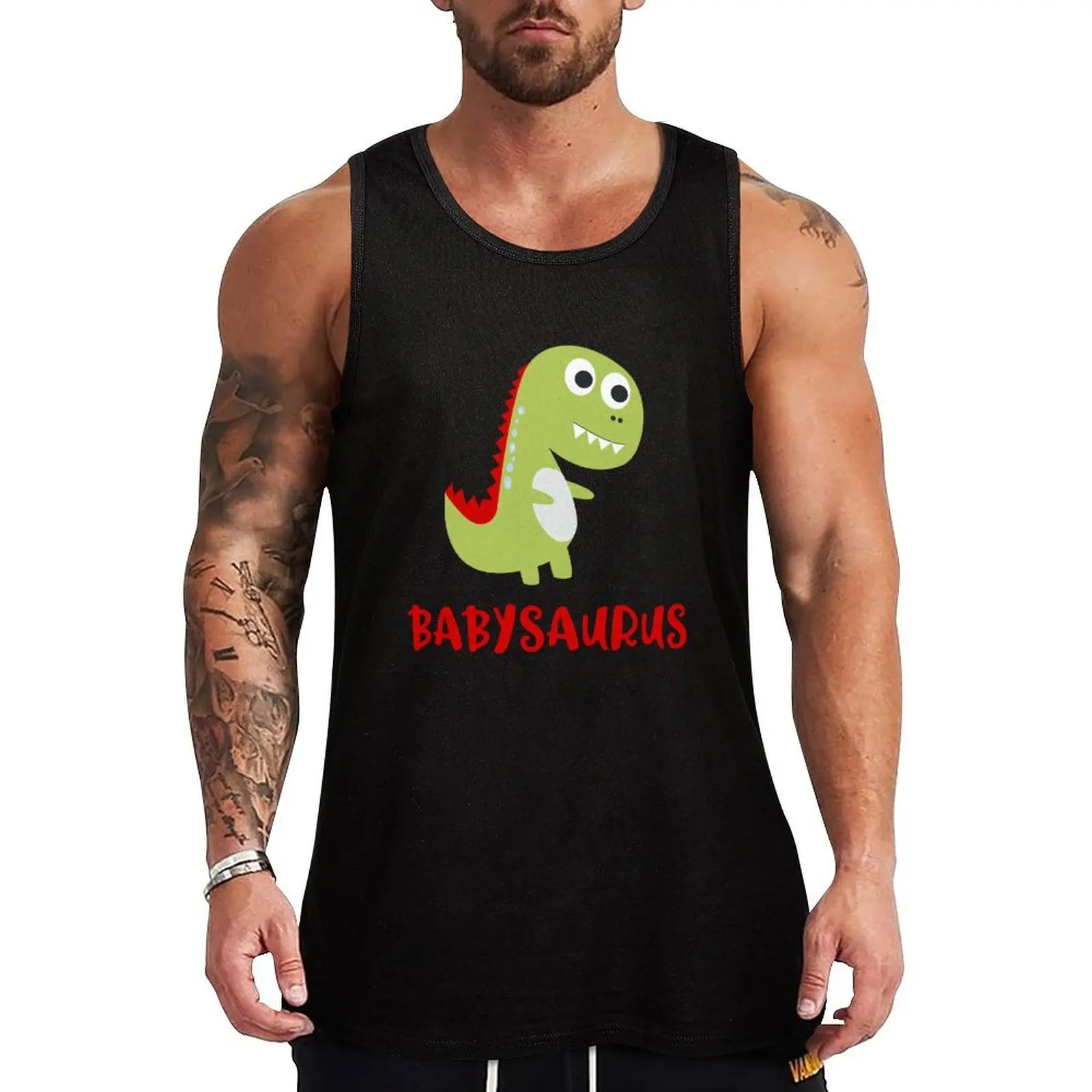 

Babysaurus Birthday Party Cute Dino Desgin Tank Top new in tops & t-shirt Men's summer clothes clothing men