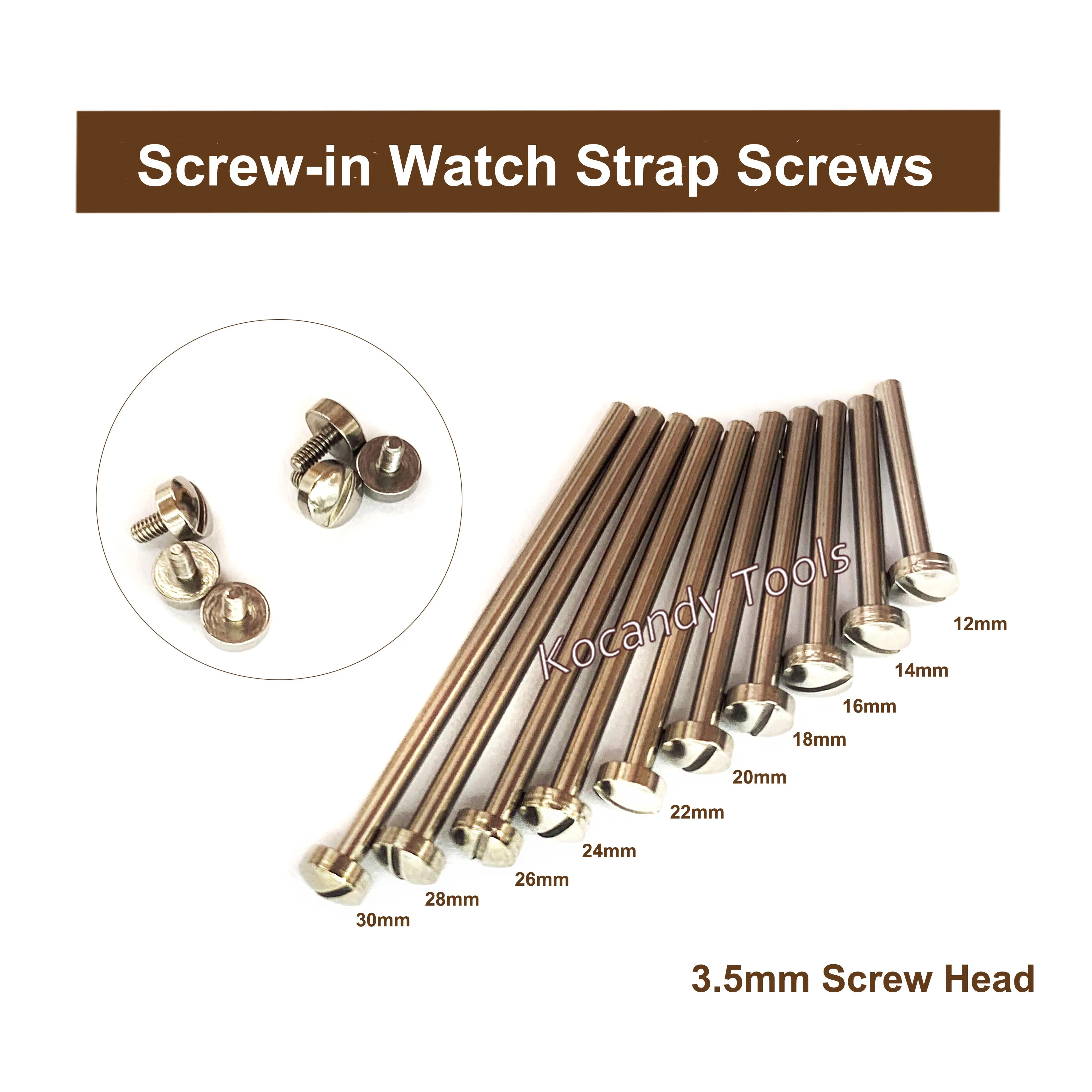 Screw-in Watch Strap Link  Tube Rod Lug Stem Watch Screw for Watchmaker Repair Tool Kits