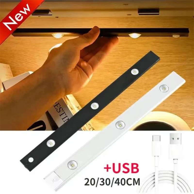 LED Night Light Motion Sensor Wireless Ultra Thin Wine Cooler Light 3 Color For Kitchen Cabinet Bedroom Wardrobe Indoor Lighting