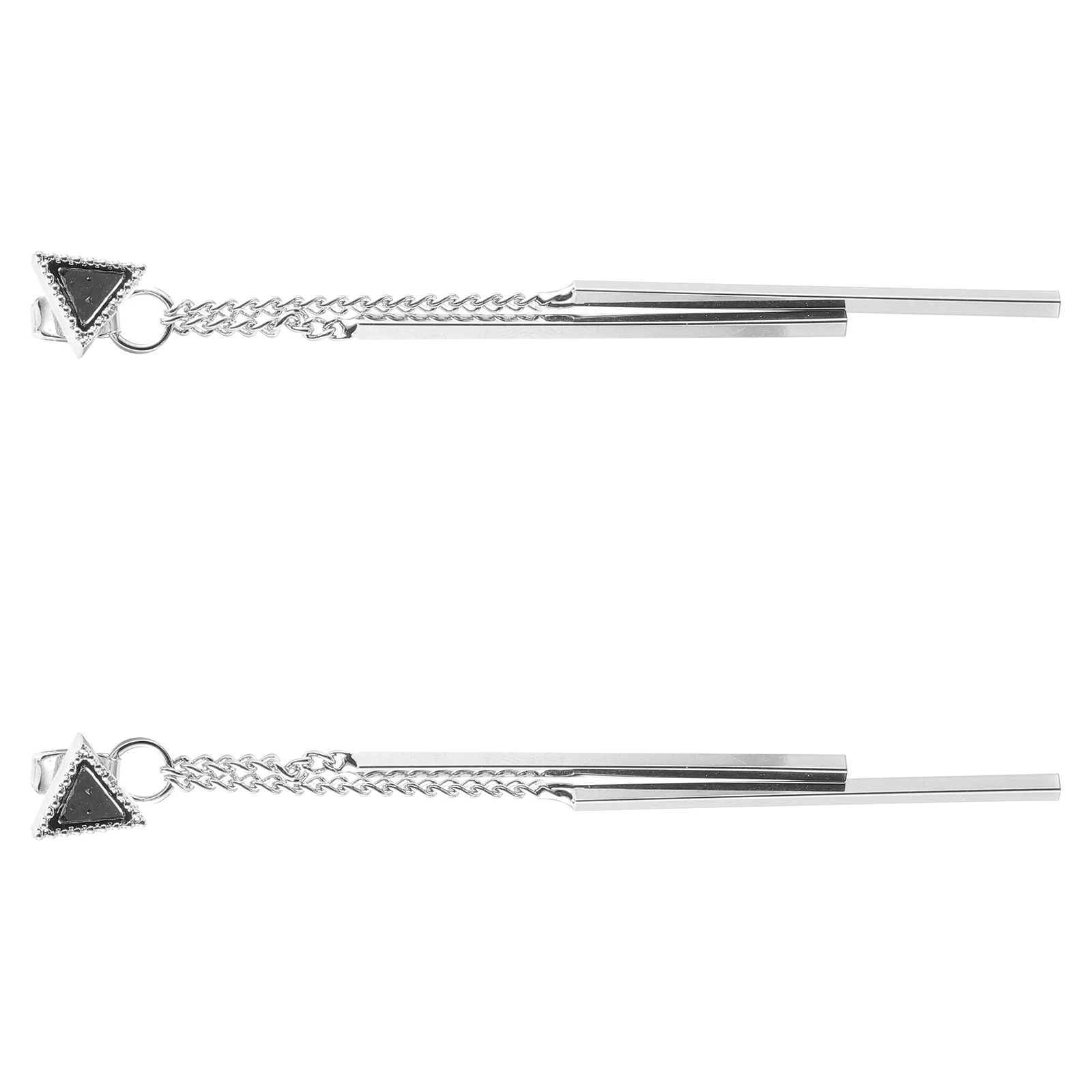 

Triangular Tassel Earrings Charming for Women Elegant Pentagram Tassels Chain Dangle Alloy