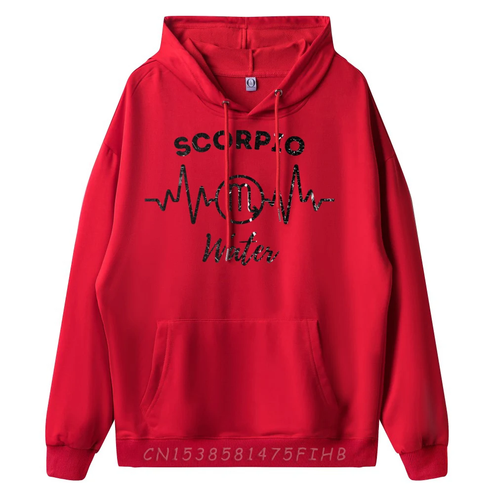 Scorpio Heartbeat Water Sign Zodiac Astrology Teehoodie Luxury Designer Christmas Sweater Man Hooded Shirt