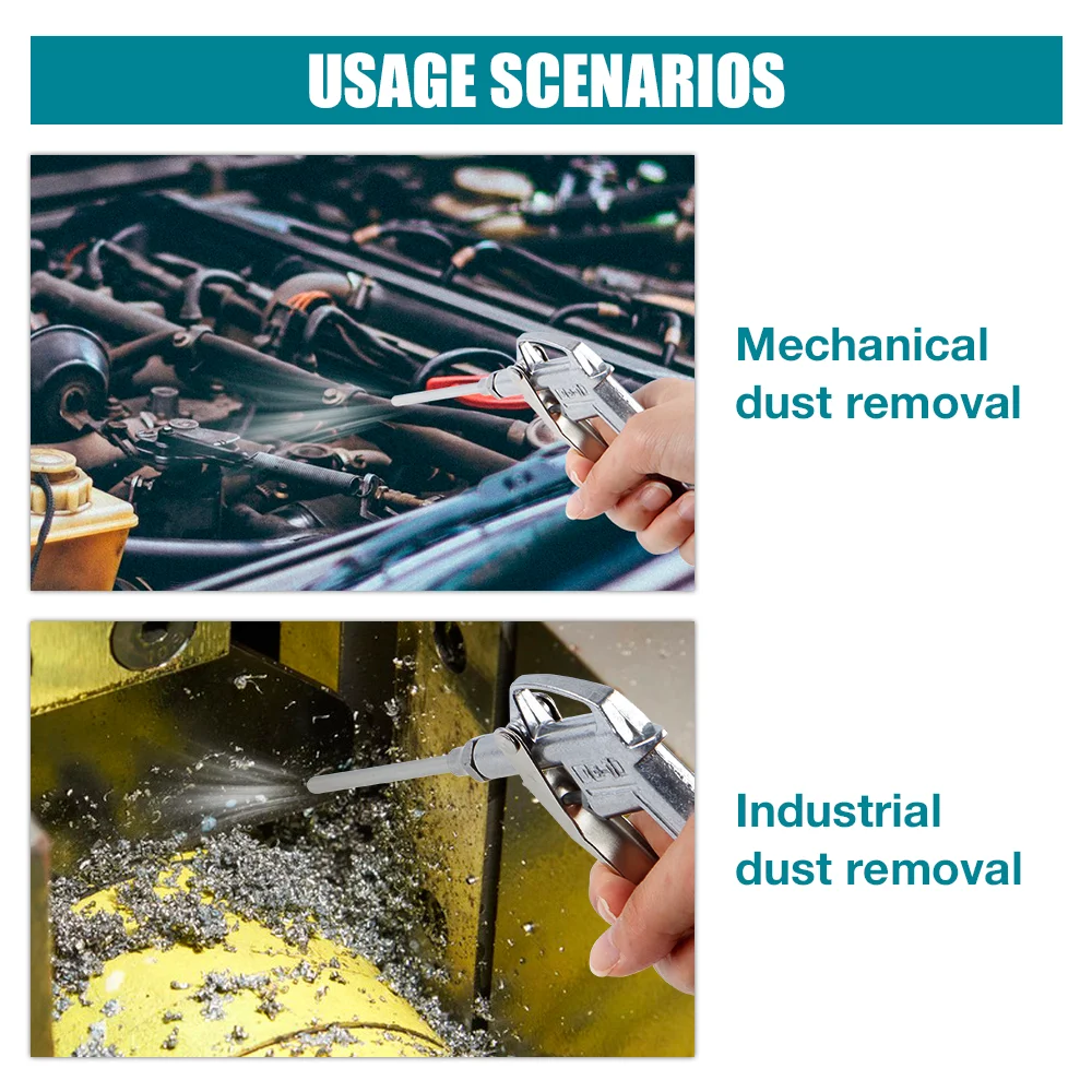 3 In 1 Pneumatic Dust Blow Gun, Professional Aluminum Alloy Air Blow Gun, 1/4 NPT, Optional EU/JP Interface,Home Pneumatic Tools