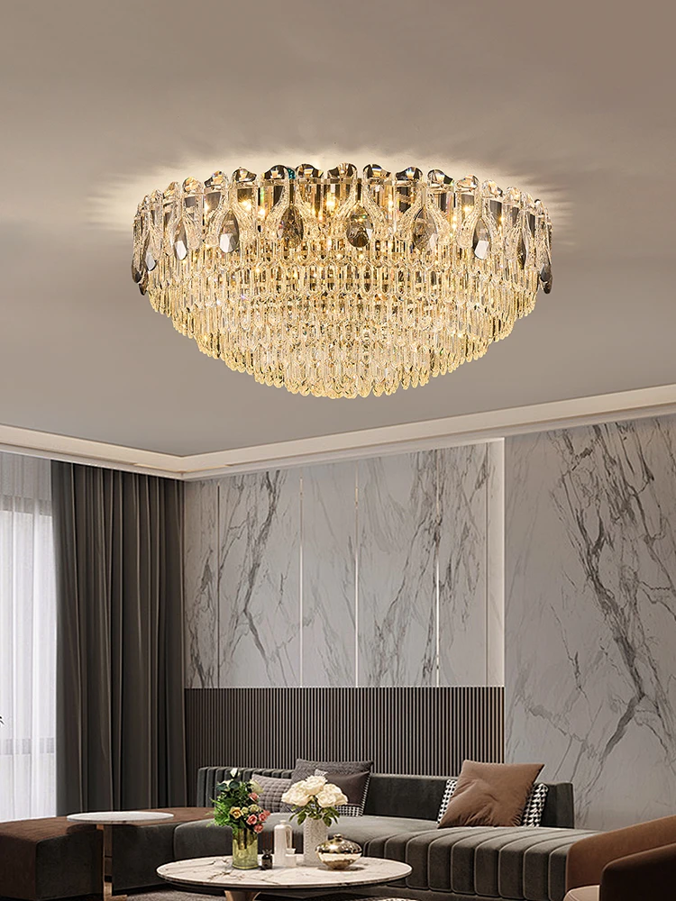 Luxury Crystal Ceiling Light New Design Creative Crystal High Grade Villa Bedroom Lamp High Quality Long Dining Room Led Light