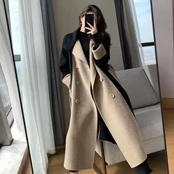 Soft Women Long Coat M-3XL Tie-in Waist Slim Fit Winter Warm Outwear Lady Overcoat  Female Outwear Keep Warm