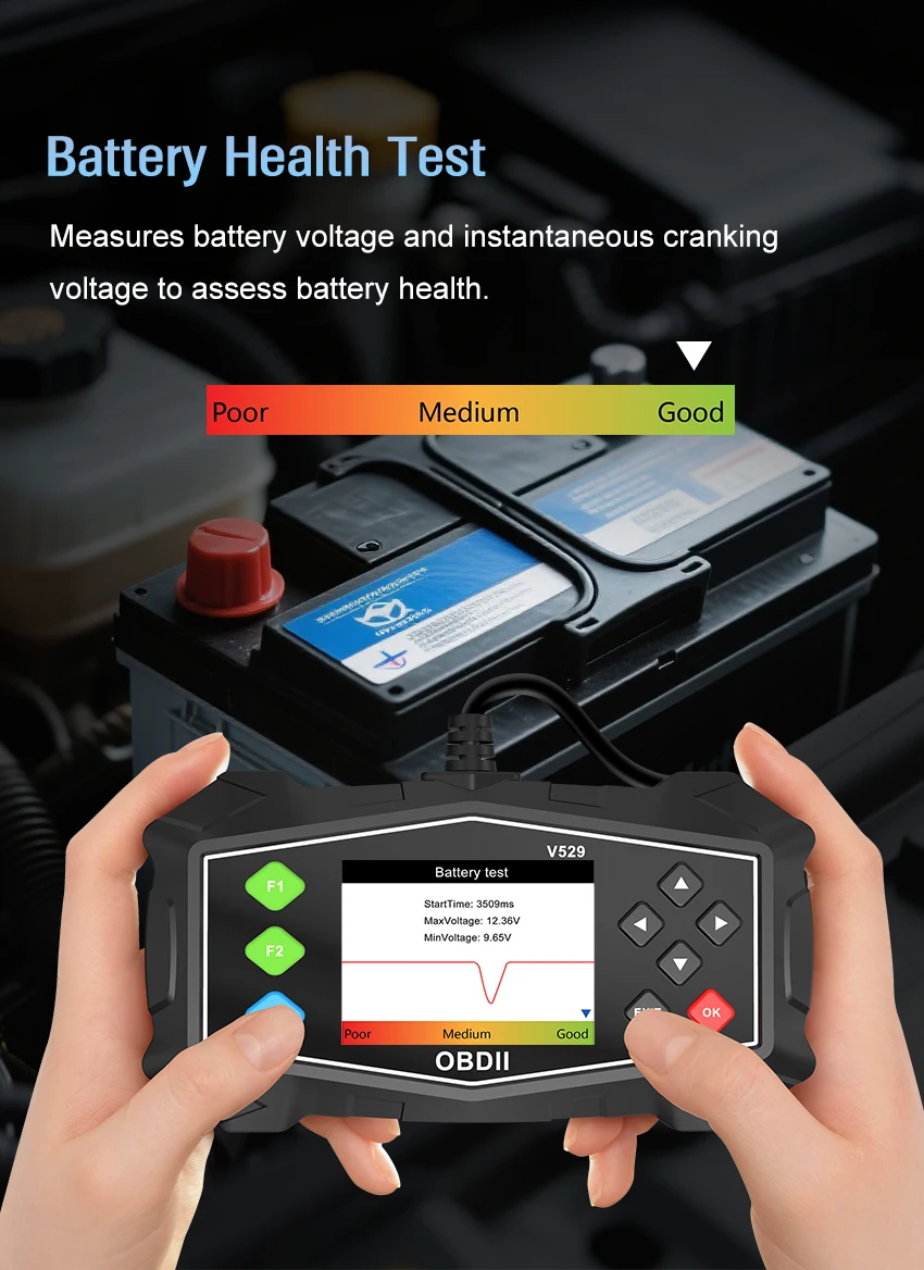 Professional OBD II Obd2 Scanner Car Code Reader Fuel test Performance test Battery Tester Full OBDII Diagnostic Scanner Tool