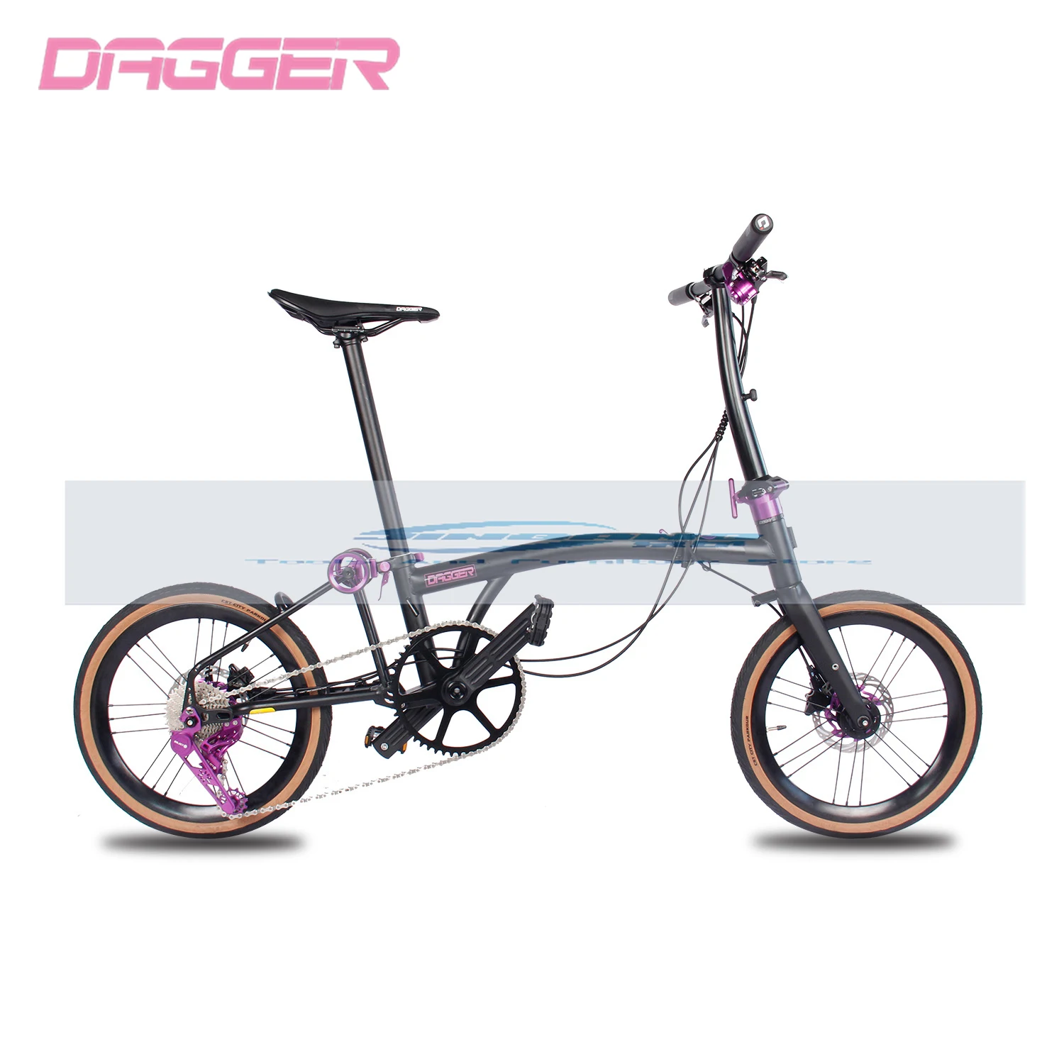 

Dselect-dg D9 disc brake three-fold cloth bicycle folding car carbon fiber front fork disc brake 9-speed ultralight bicycle