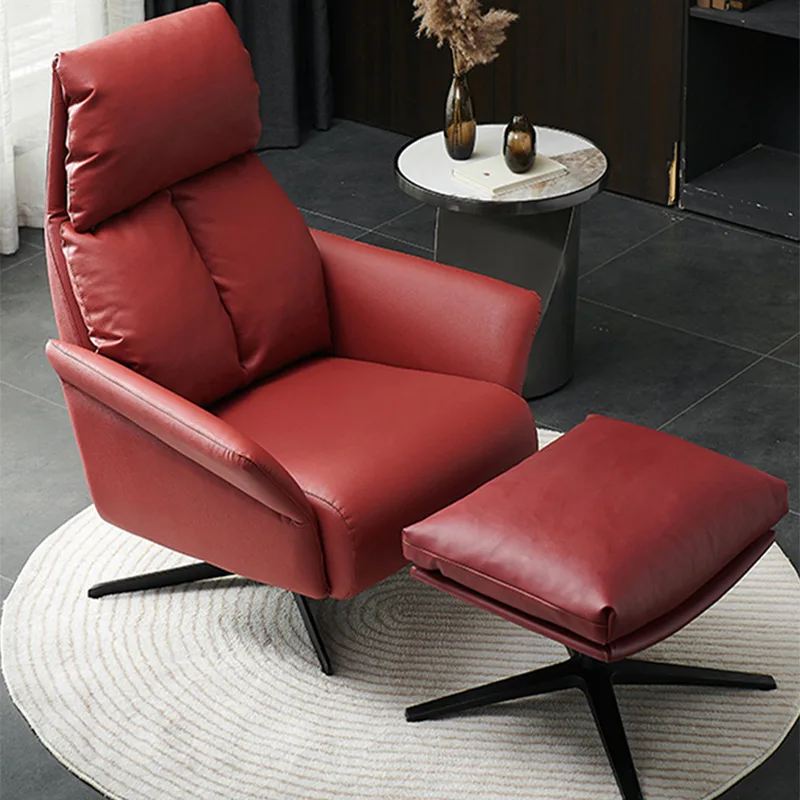 

Leisure sofa chair designer rotating chair simple living room single sofa swivel chair with ottoman living room