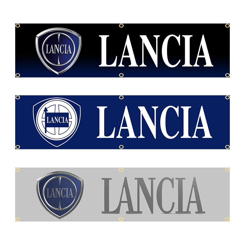 60X240cm Lancias logo Banner Flag Polyester Printed Garage or Outdoor Decoration Tapestry