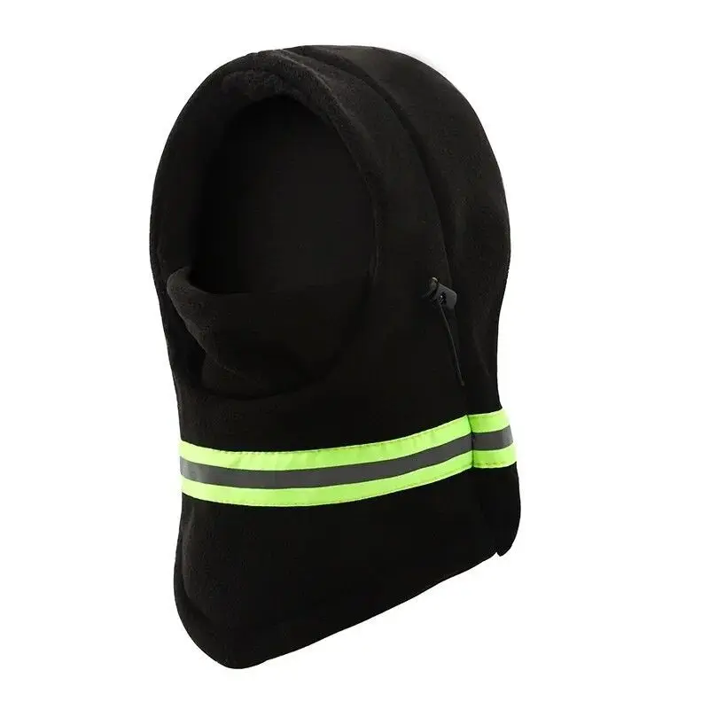 Männer HiGH Sichtbarkeit Reflektierende Winter Thermo Fleece Sturmhaube Maske Ski Motorrad Vollgesichtsmaske Halsabdeckung Winddicht – Detail 1
