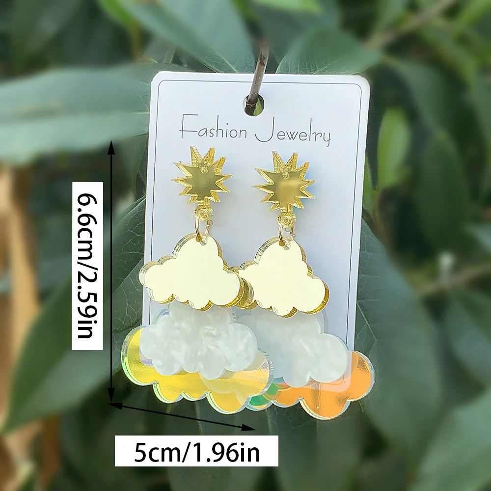 Creative Clouds Earrings Unique Lightweight Cute Acrylic Cloud Stud Earrings for Women Girls Personalized  Jewelry Gifts