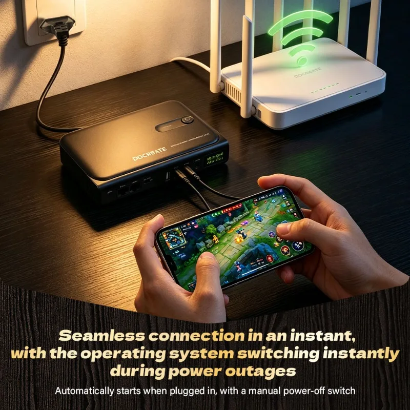 NEW 36W DC UPS Backup Power Supply For Router Cellphone Modem 5V/9V/12V/24V Output NO Battery EU/US Plug Uninterrupted Switching