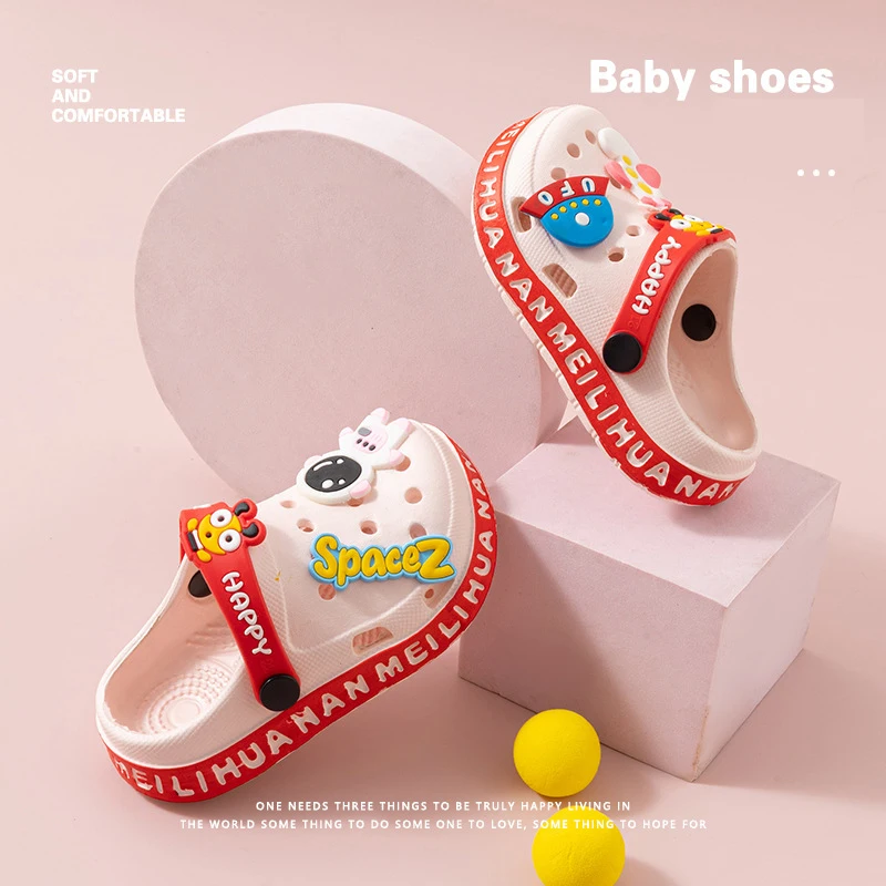 EVA ultra light boys and girls baby and toddler anti slip hole shoes children's sandals astronaut UFO sandals slippers