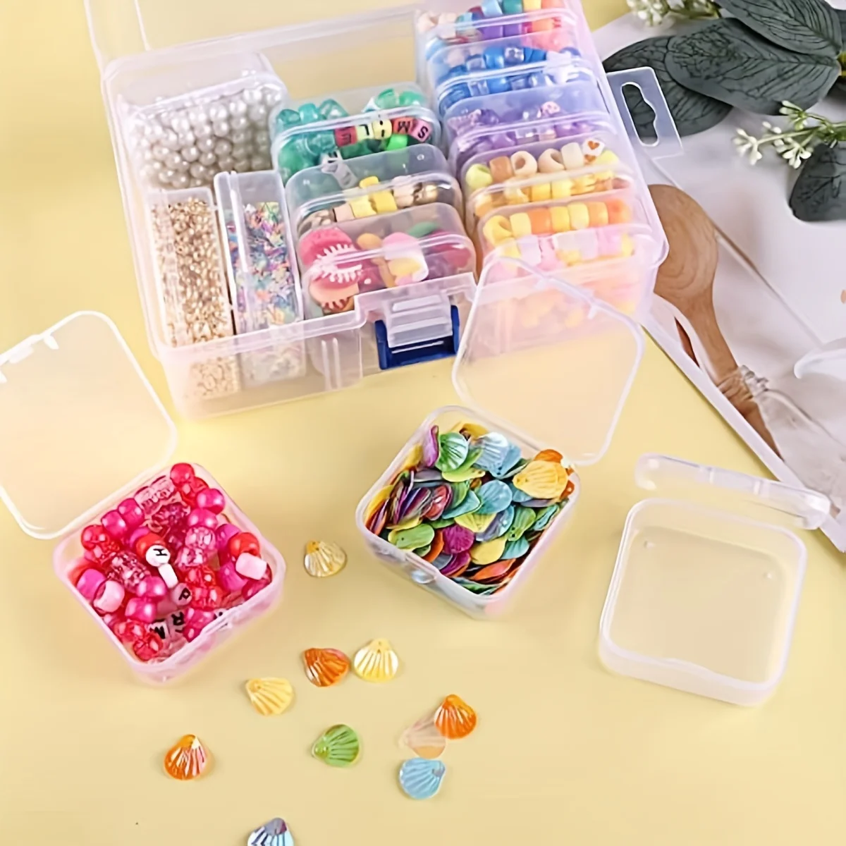 14pcs in 1 Box Container Transparent Case Organizer Packaging Storage Boxes for Jewelry Beads Earrings Diamond Bags