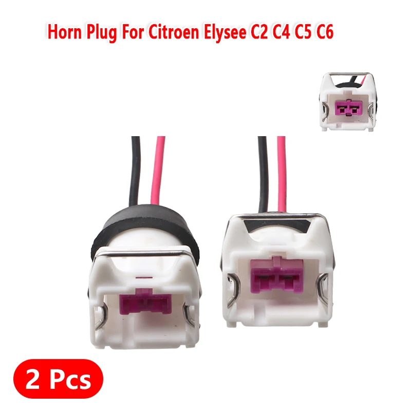 Plug Connector Wire for Citroen Elysee C2 C4 C5 C6 Horn Socket Wiring Accessories 443906232 2Pc