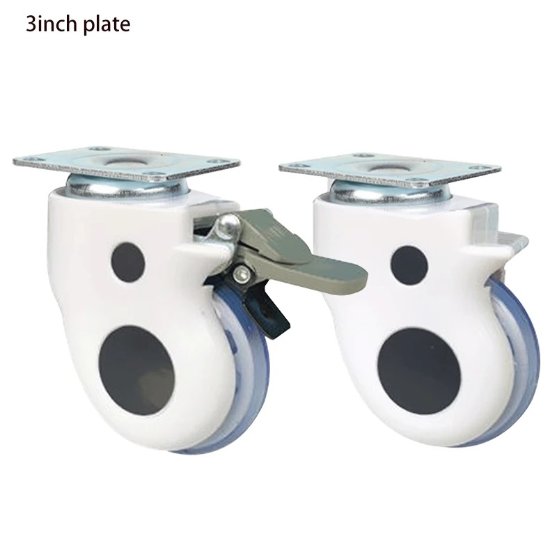 3inch screw plate and swivel  hospital equipment caster  medical caster wheels Silent mute pu wheels for hospital bed  castors