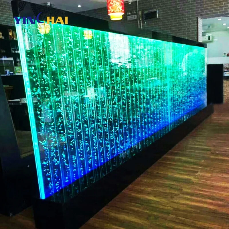 

Customization.The Latest Design Modern Large-Scale Wall Hanging Water Dance Bubble Wall Acrylic Led Light Movable Screen & Room