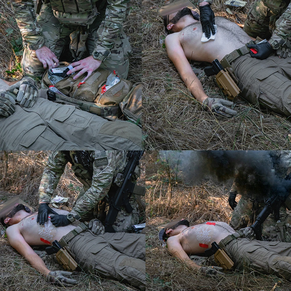 RHINO RESCUE-Tactical Chest Seal Ventilado, Trauma Care for Combat Medics, Patch De Vedação De Peito, IFAK Suprimentos