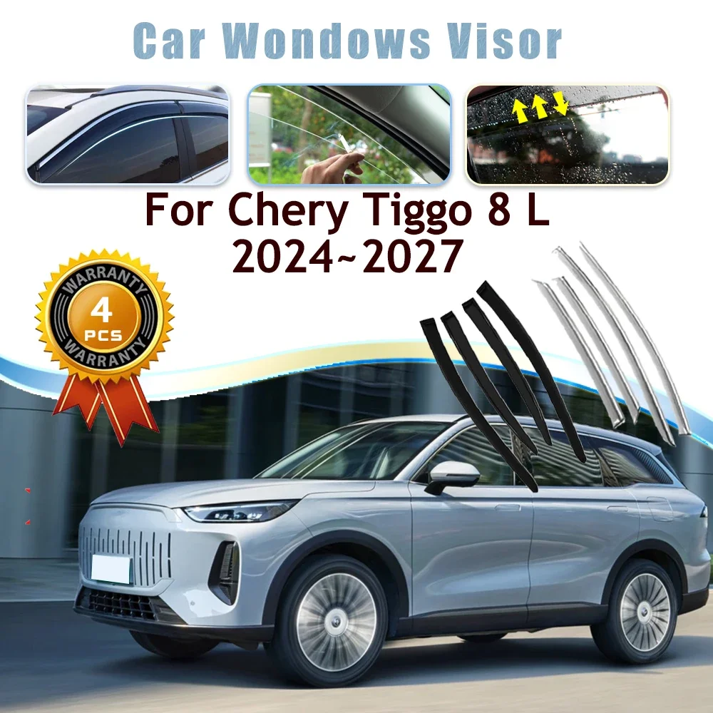 

4pcs Car Window Visor For Chery Tiggo 8 L/9 Fulwin T9 2024 2025 2026 2027 Waterproof Guard Deflector Windshield Auto Accessories