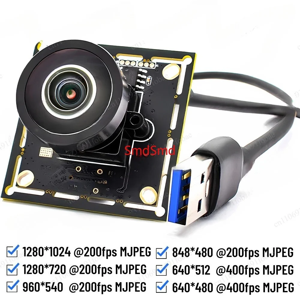 400FPS USB3.0 Camera Global Shutter HD 1.3MP 200fps High Speed Camera Board With No Distortion Lens Plug Play For Motion Capture