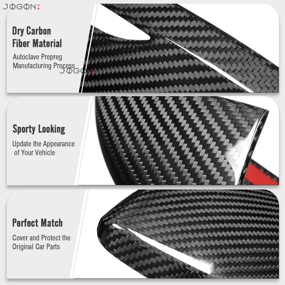 Real Dry Carbon Fiber Automotive Exterior Rearview Mirror Cover Shell Decorative For Hyundai i30 i30N 2018 UP Accessories Trim