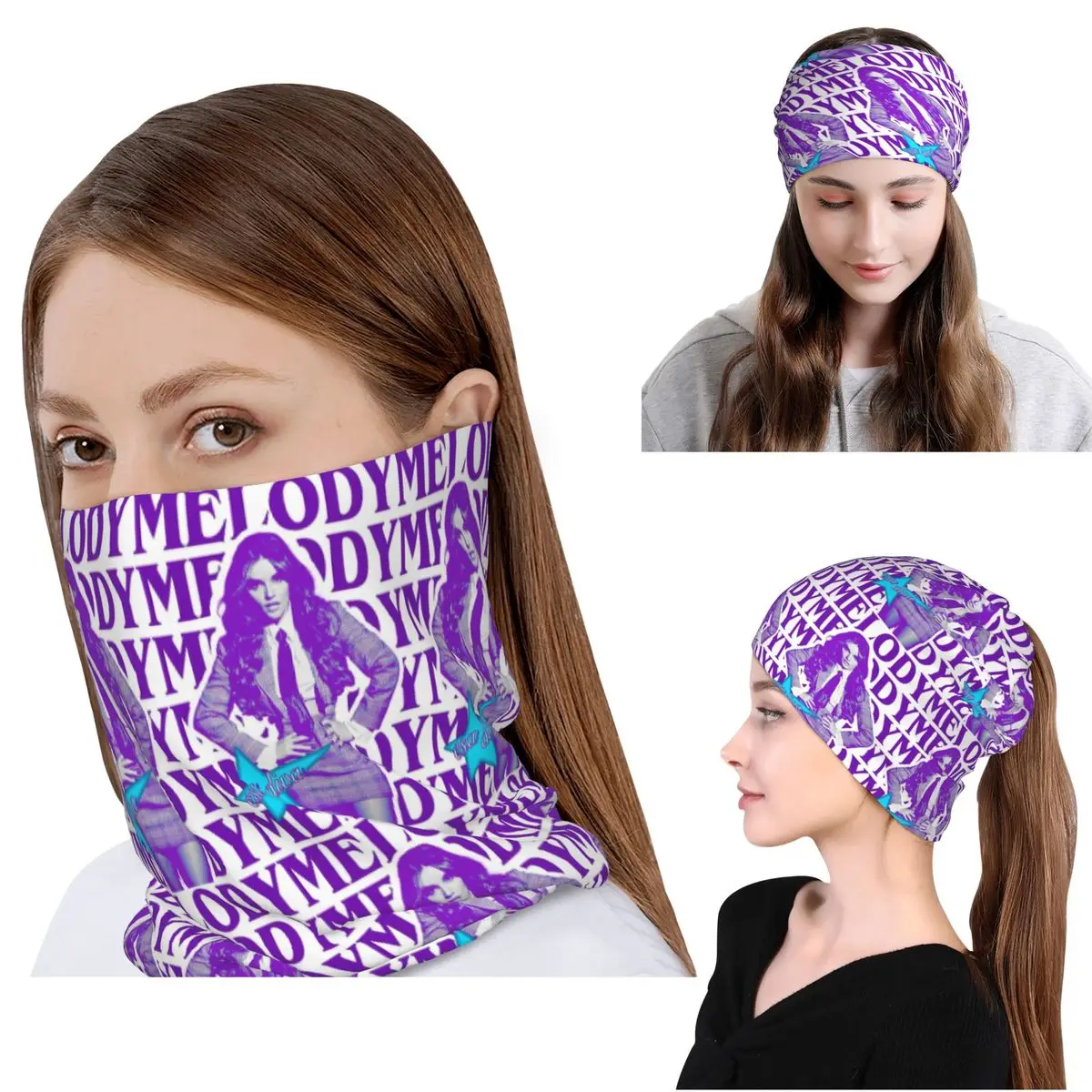 

Melody Esa Diva Spain Eurovision Merch Bandana Neck Gaiter Magic Scarf Multi-use Face Mask Beanies Hat for Men Women Adult