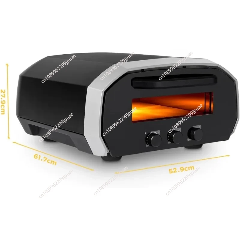 12 Electric Pizza Oven - Indoor & Outdoor Versatile Electric Oven, Pizza Cooker with Stone, Indoor and Outdoor Toaster Oven