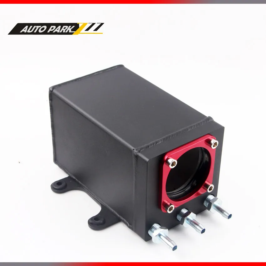 

60mm external 044 fuel pump tank racing black Billet aluminium AN6 fitting oil catch can surge