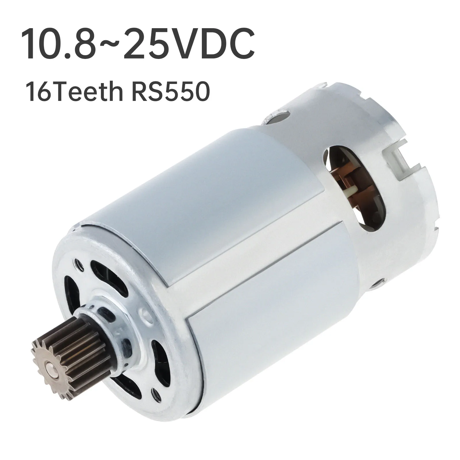 

RS550 DC Motor 16 Teeth 10.8-25V 25000RPM High Speed Replacement Micro Motor for Lithium Electric Drill / Cordless Screwdriver