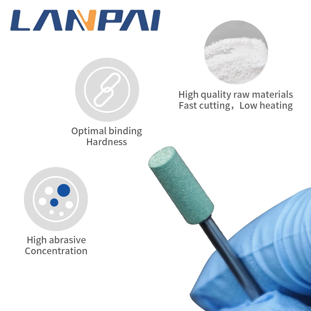 Lanpai-Ceramic Diamond Dental Polisher, Instrumentos de Moagem para Cerâmica De Zircônia, Ferramentas De Laboratório De Dentista, Burs De Polimento