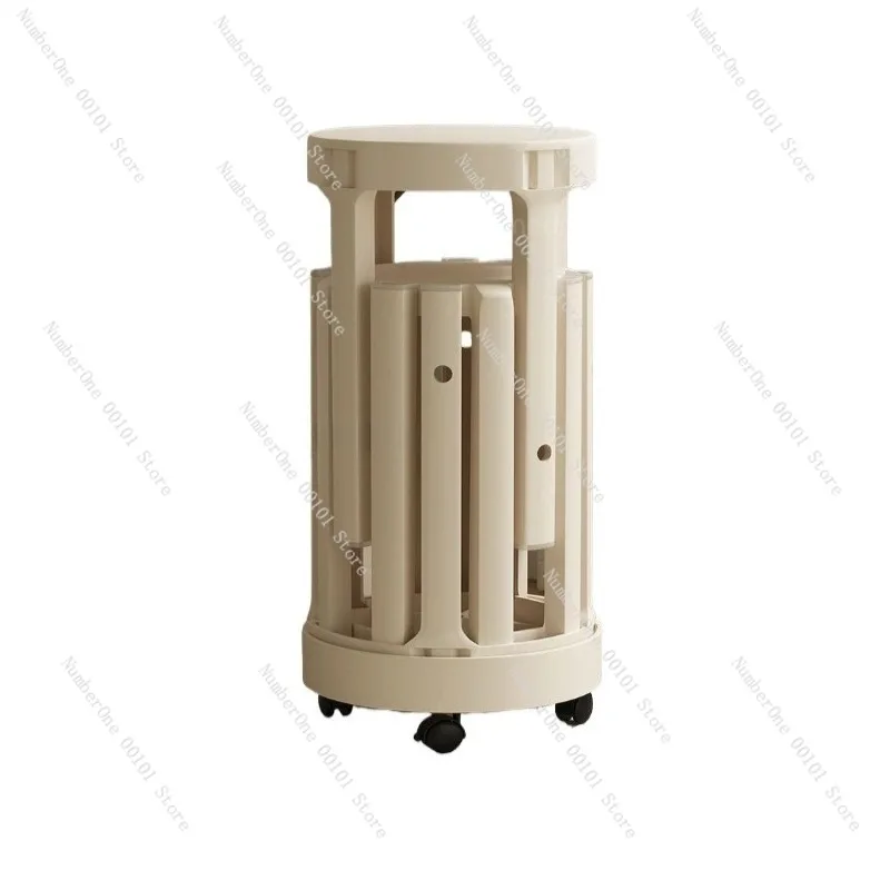 

Space Saving Thickened Plastic Stackable Stool Round Seat Home Spare Folding Storage Stool Portable Nesting Combination Chair