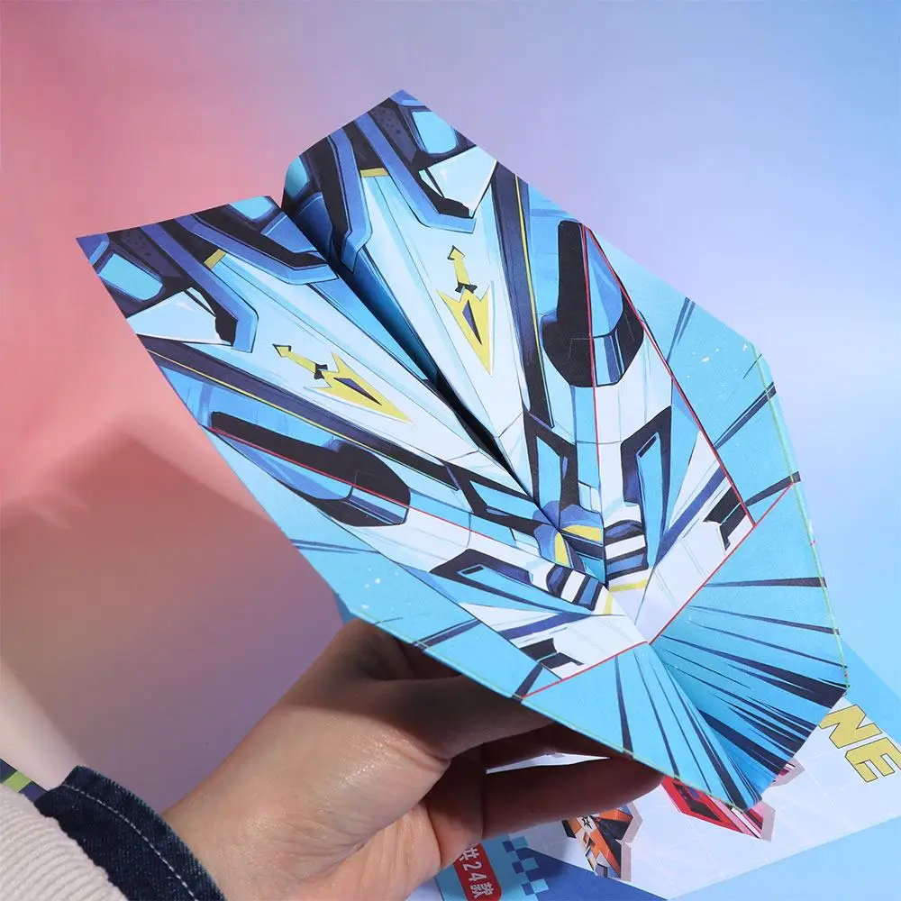 Paper Handmade Colored Paper Set Montessori Art Learning Airplane Origami Set 3D Folding Versatile Paper Aircraft