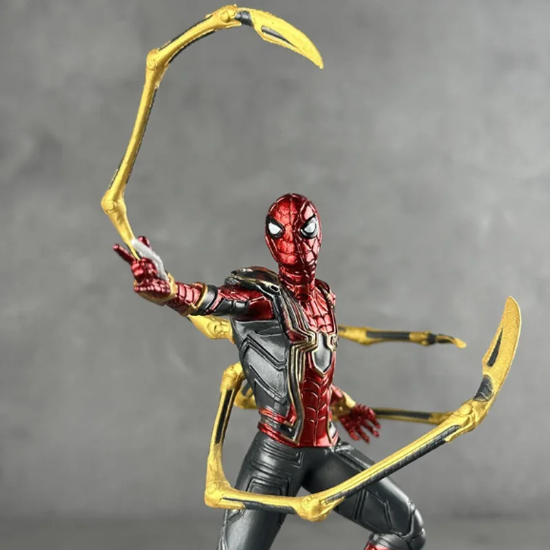 Movie Version Iron‑Spider‑Man Model With Metal‑Look Spider Claw Resin Ornament Birthday Present For Teen Boys view 5
